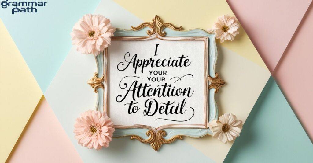 "I appreciate your attention to detail"