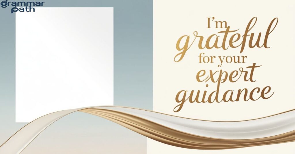 "I'm grateful for your expert guidance"