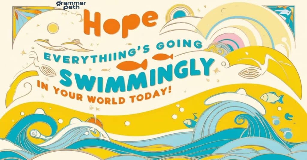 "Hope everything's going swimmingly in your world today!"