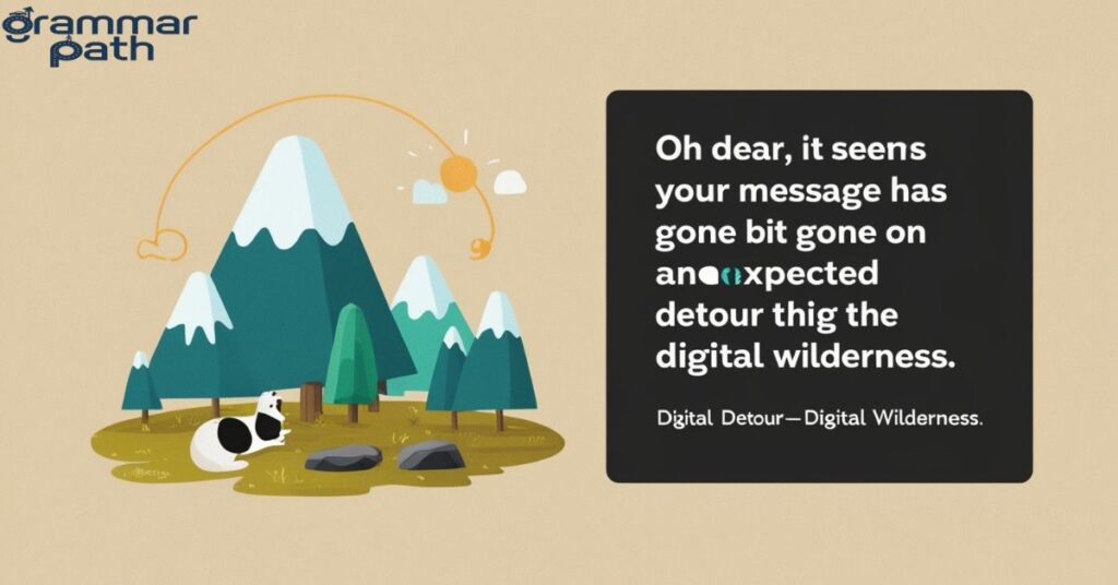 "Oh dear, it seems your message has gone on an unexpected detour through the digital wilderness."