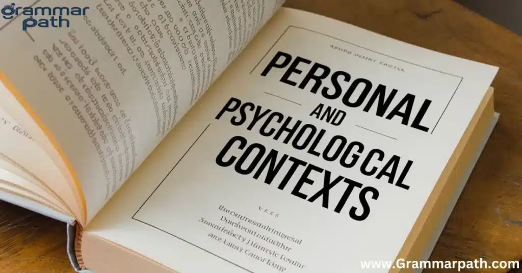 Personal and Psychological Contexts