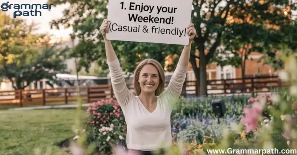 Enjoy your weekend! (Casual & Friendly)" 