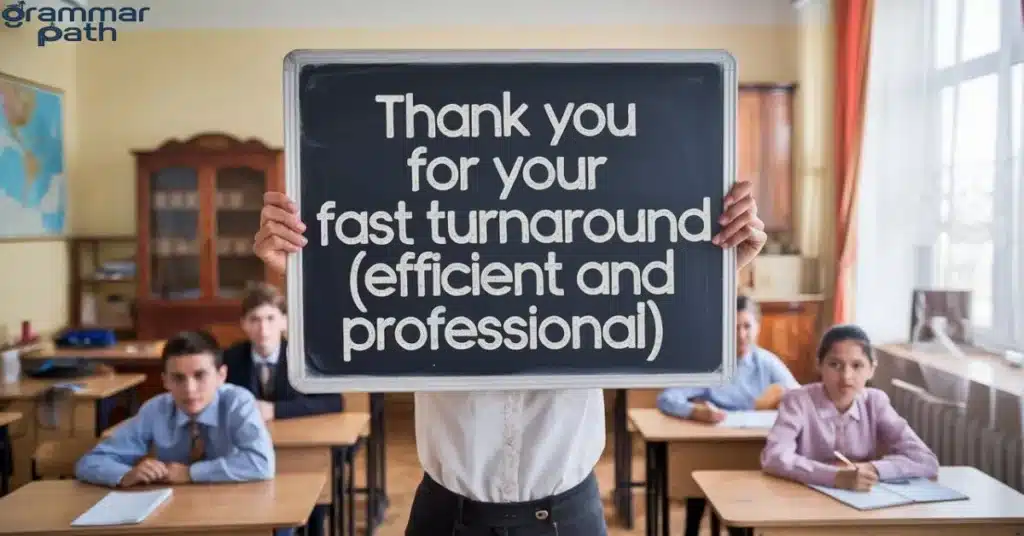 Thank You for Your Fast Turnaround (Efficient and Professional)