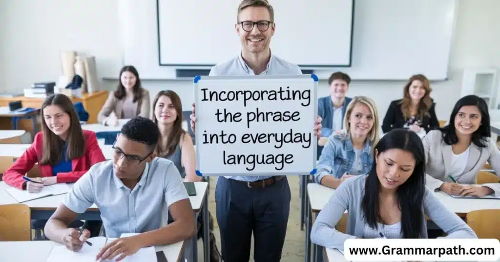 I am writing article on English lesson and communication lessons. Create some related images to this article. Here is the title: 30+ Most Effective “Incorporating the Phrase into Everyday Language"