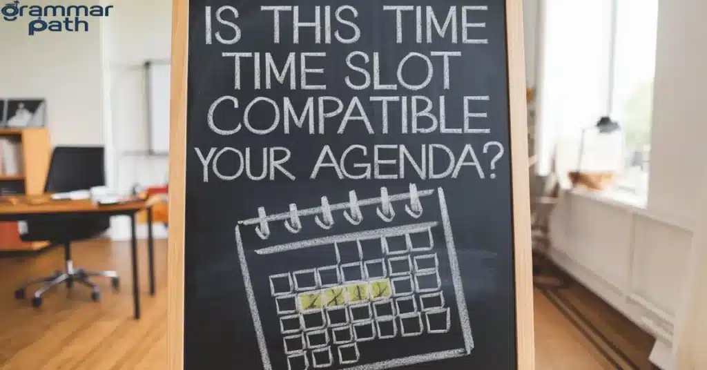 Is This Time Slot Compatible with Your Agenda?"