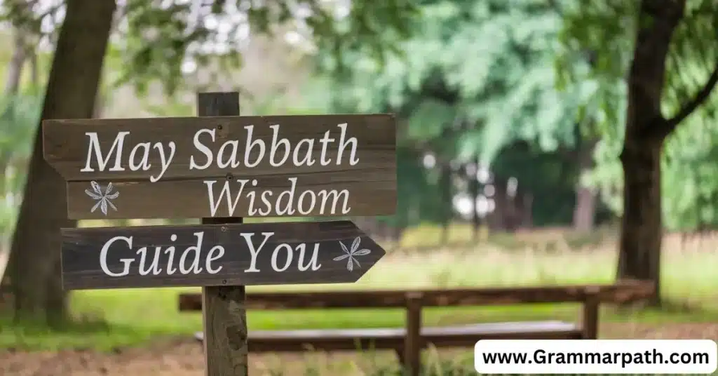 "May Sabbath Wisdom Guide You"