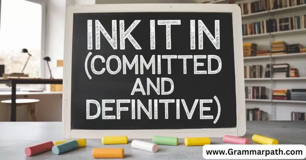 Ink It In (Committed and Definitive)