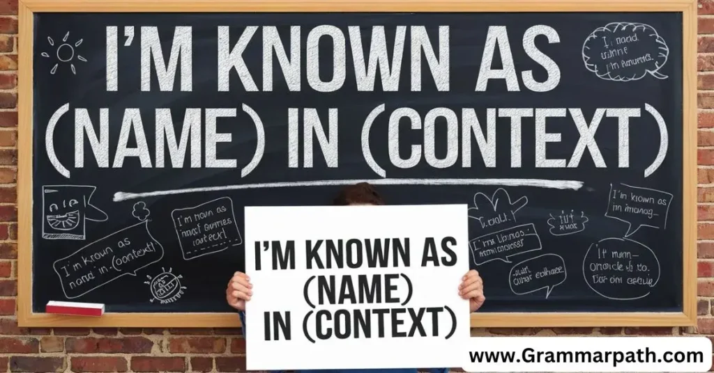 "I'm known as [Name] in [Context]"