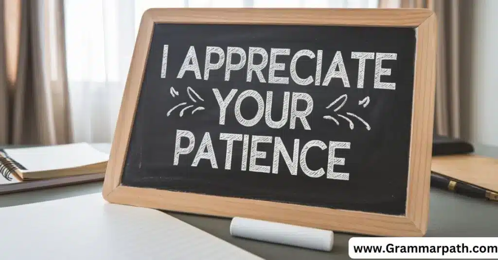 I Appreciate Your Patience