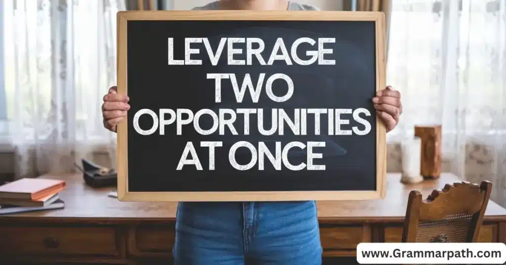 Leverage Two Opportunities At Once