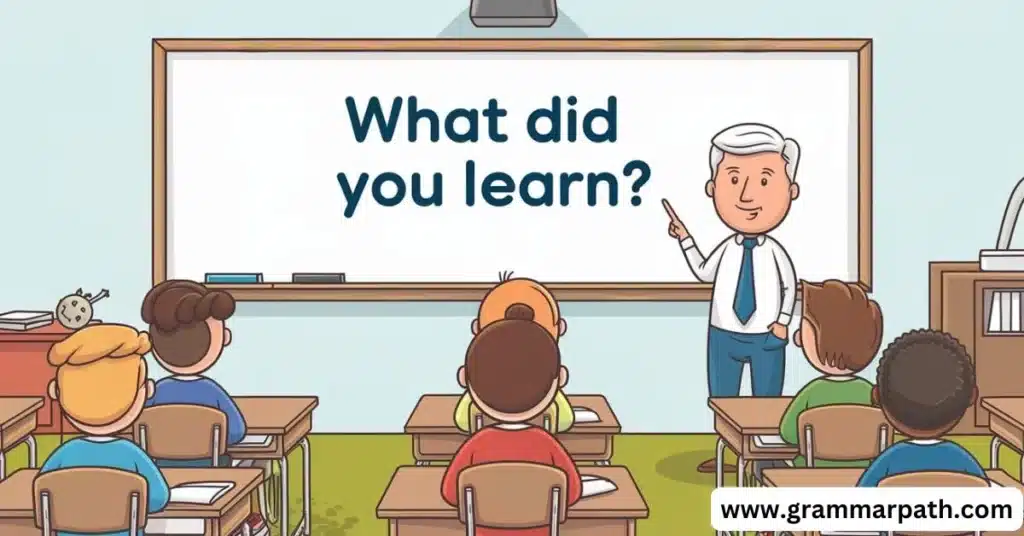 What Did You Learn?