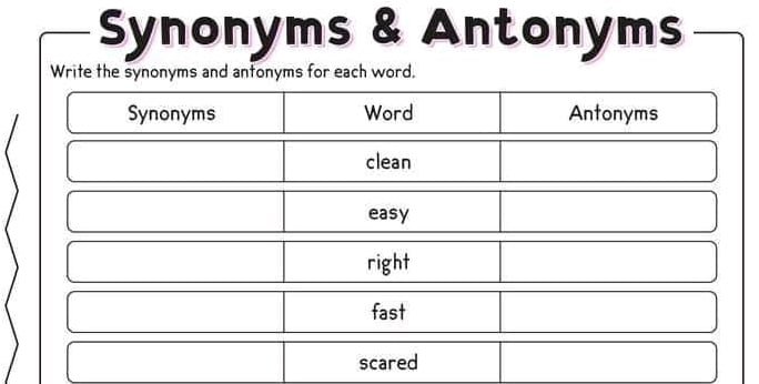 Synonyms and Antonyms in Everyday Communication